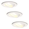 Set van 3 Dublin LED inbouwspots - 4 Watt 345 lumen - 2700K Warm wit - GU10 - Dimbaar - Rond - Kantelbaar - IP20 voor binnen - Wit | HOFTRONIC