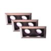 Set van 3 Durham Inbouwspots Dubbel RVS - GU10 - 4