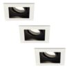 Set van 3 Durham vierkante LED inbouwspots - 4 Watt 345 Lumen - 6500K daglicht wit - GU10 - Dimbaar Kantelbaar - Voor binnen - Wit | HOFTRONIC
