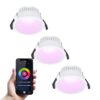Set van 3 Finn smart inbouwspots - IP44 waterdicht - 10 Watt 630lm - Wifi + Bluetooth - RGBWW - Google Home