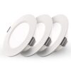 Set van 3 Georgia LED platte Inbouwspots wit - 6 Watt 490lm - Rond - 6500K Daglicht Wit - Ø120 mm - IP20 voor binnen - Inbouwdiepte 25mm | HOFTRONIC