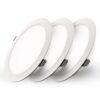 Set van 3 Georgia LED platte Inbouwspots wit - 9W 820lm - Rond - 6500K Daglicht Wit - Ø145 mm - IP20 voor binnen - Inbouwdiepte 25mm | HOFTRONIC