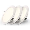 Set van 3 Georgia LED platte Inbouwspots wit - inbouwdiepte 25mm - 18 Watt 1820lm - Rond - 2700K warm Wit - Ø220 mm - IP20 voor binnen | HOFTRONIC
