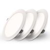 Set van 3 Georgia LED platte Inbouwspots wit - inbouwdiepte 25mm - 18 Watt 1820lm - Rond - 4000K Neutraal Wit - Ø220 mm - IP20 voor binnen | HOFTRONIC