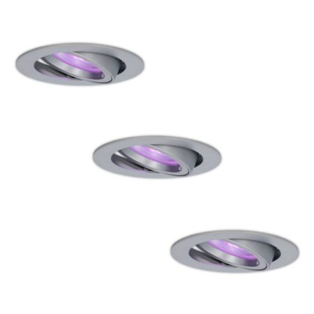 Set van 3 Jose smart inbouwspots - Wifi + Bluetooth - RGBWW - GU10 - Kantelbaar - Google Home