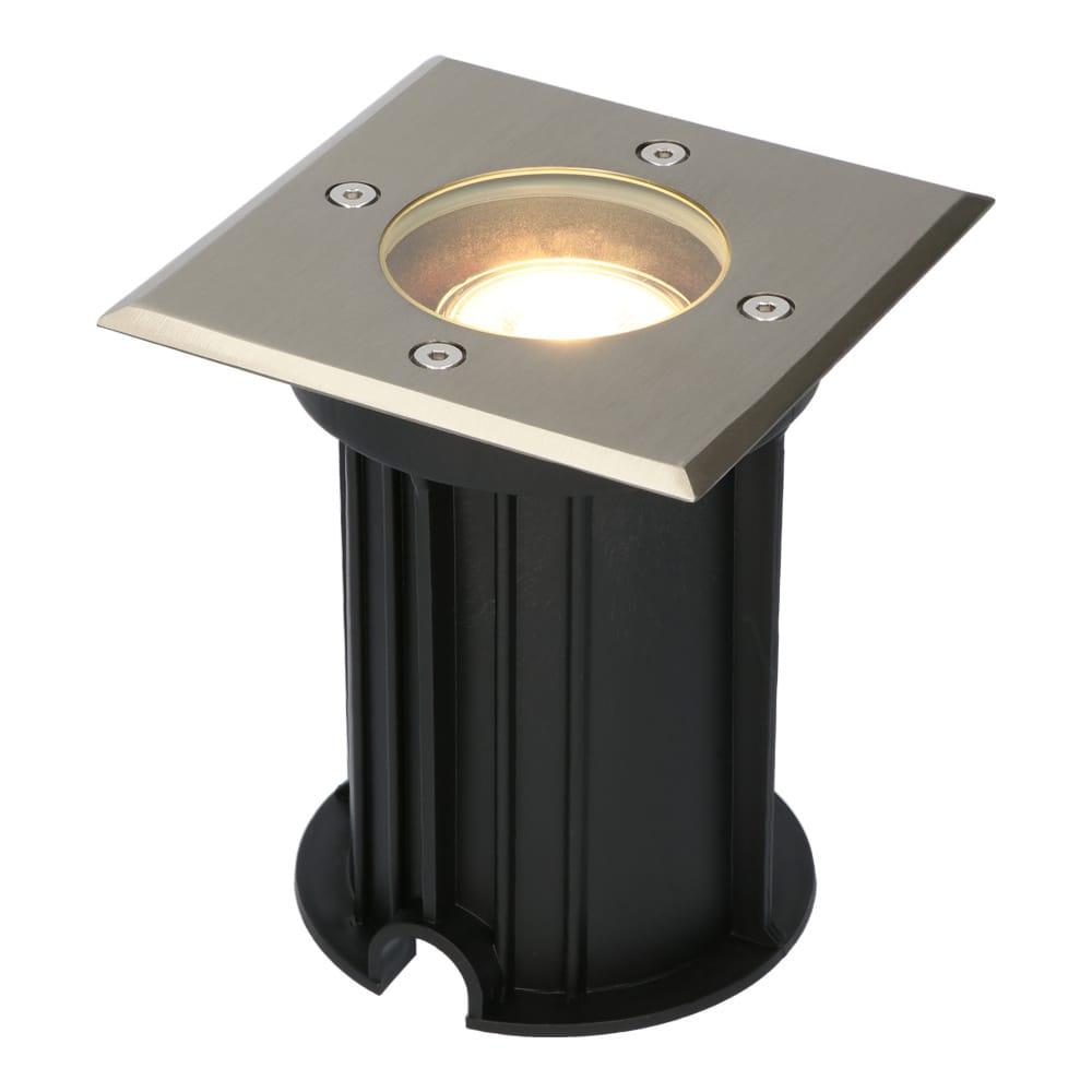 Set van 3 LED Grondspots vierkant buiten - Dimbaar - GU10 - 6500K daglicht wit - 4 Watt 345 Lumen - Tuinspot - Oprit - RVS - IP64 Waterdicht | V-TAC