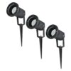 Set van 3 LED prikspots - Dimbaar - Kantelbaar - 4000K neutraal wit - 4 Watt 345 Lumen - IP44 - Waterdicht - Zwart - Tuinspot - tuinverlichting - padverlichting | HOFTRONIC