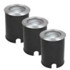 Set van 3 Lilly LED Grondspots - Dimbaar - Kantelbaar - GU10 - 6500K daglicht wit - 4 Watt 345 Lumen - Rond - IK10 - RVS - IP67 waterdicht | HOFTRONIC