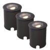 Set van 3 Lilly dimbare LED Grondspot - Kantelbaar - Overrijdbaar - Rond - 2700K warm wit - IP67 waterdicht - 3 jaar garantie - Zwart | HOFTRONIC