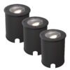 Set van 3 Lilly dimbare LED Grondspot - Kantelbaar - Overrijdbaar - Rond - 4000K neutraal wit - IP67 waterdicht - 3 jaar garantie - Zwart | HOFTRONIC