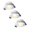 Set van 3 Lima LED inbouwspots - 4 Watt 345 Lumen - 4000K neutraal wit - GU10 - Dimbaar - Rond - Kantelbaar - IP65 Waterdicht - Wit - Voor binnen