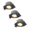 Set van 3 Lima LED inbouwspots - 4 Watt 345 Lumen - 4000K neutraal wit - GU10 - Dimbaar - Rond - Kantelbaar - IP65 Waterdicht - Zwart - Voor binnen
