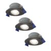 Set van 3 Lima LED inbouwspots - 4 Watt 345 Lumen - 6500K daglicht wit - GU10 - Dimbaar - Rond - Kantelbaar - IP65 Waterdicht - Zwart - Voor binnen