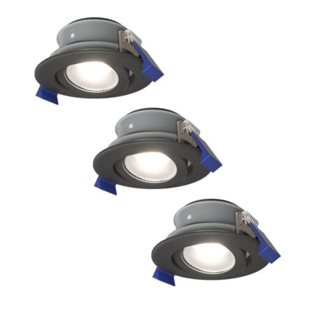 Set van 3 Lima LED inbouwspots - 4 Watt 345 Lumen - 6500K daglicht wit - GU10 - Dimbaar - Rond - Kantelbaar - IP65 Waterdicht - Zwart - Voor binnen