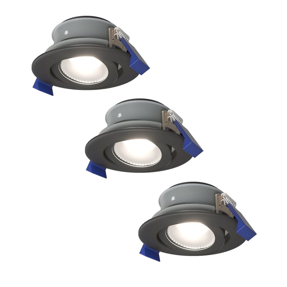 Set van 3 Lima LED inbouwspots - 4 Watt 345 Lumen - 6500K daglicht wit - GU10 - Dimbaar - Rond - Kantelbaar - IP65 Waterdicht - Zwart - Voor binnen