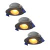 Set van 3 Lima LED inbouwspots - 4 Watt 345 lumen - 2700K Warm wit - GU10 - Dimbaar - Rond - Kantelbaar - IP65 Waterdicht - Zwart - Voor binnen