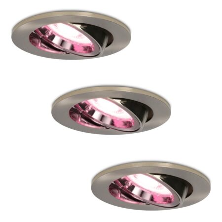 Set van 3 Lublin smart inbouwspots - Wifi + Bluetooth - RGBWW - GU10 - Kantelbaar - Google Home
