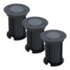 Set van 3 Maisy LED Grondspots Rond - Dimbaar - GU10 fitting - Rond - Ø12cm - Tuinspot - Oprit - Zwart - IP67 waterdicht | HOFTRONIC
