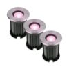 Set van 3 Maisy Smart Grondspots Rond - Ø12cm - 5.5 Watt 345 lumen - RGBWW - Wifi + Bluetooth - Bestuurbaar via app - IP67 waterdicht - Google Home - Amazon Alexa - RVS | HOFTRONIC SMART