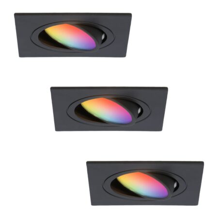 Set van 3 Mallorca - LED inbouwspot - IP20 - Kantelbaar - 5