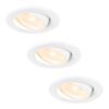 Set van 3 Malta LED inbouwspots - 5 Watt 400 lumen - 2700K warm wit - Dimbaar - Rond - Kantelbaar - IP44 waterdicht - Wit - Incl. Quick Connector box | HOFTRONIC