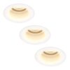 Set van 3 Mari LED inbouwspots verzonken - 4 Watt 345 lumen - 2700K warm wit - GU10 - Dimbaar - Rond - IP65 Waterdicht - Wit - Anti-glare | HOFTRONIC