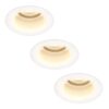 Set van 3 Mari - LED platte inbouwspots met lage inbouwdiepte - 6 Watt 570 Lumen - 2700K Warm wit - GU10 LED Module - Verzonken - Dimbaar - Rond - IP65 waterdicht - Wit | HOFTRONIC