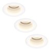 Set van 3 Mari - LED platte inbouwspots met lage inbouwdiepte - 6 Watt 570 Lumen - 4000K Neutraal wit - GU10 LED Module - Verzonken - Dimbaar - Rond - IP65 waterdicht - Wit | HOFTRONIC