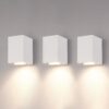 Set van 3 Marion - LED Wandlampen - 4 Watt 345 Lumen - 4000K Neutraal wit - GU10 - Dimbaar - IP64 Waterdicht - Voor binnen en buiten - Wit | HOFTRONIC