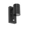 Set van 3 Mason Wandlampen - 6500K Warm wit - Bewegingssensor en Schemerschakelaar - Zwart - IP44 Waterdicht - Wandspot voor binnen en buiten | HOFTRONIC