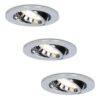 Set van 3 Maya LED inbouwspots - 4 Watt 345 Lumen - 4000K Neutraal wit - GU10 - Dimbaar - Rond - Kantelbaar - IP20 voor binnen - Chroom | HOFTRONIC