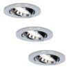 Set van 3 Maya LED inbouwspots - 4 Watt 345 Lumen - 6500K Daglicht wit - GU10 - Dimbaar - Rond - Kantelbaar - IP20 voor binnen - Chroom | HOFTRONIC
