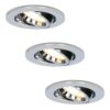 Set van 3 Maya LED inbouwspots - 4 Watt 345 lumen - 2700K Warm wit - GU10 - Dimbaar - Rond - Kantelbaar - IP20 voor binnen - Chroom | HOFTRONIC