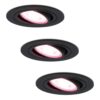 Set van 3 Miro smart inbouwspots - Wifi + Bluetooth - RGBWW - GU10 - Kantelbaar - Google Home