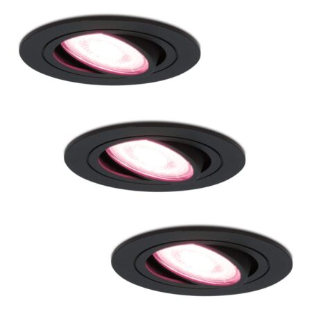 Set van 3 Miro smart inbouwspots - Wifi + Bluetooth - RGBWW - GU10 - Kantelbaar - Google Home