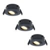 Set van 3 Napels LED inbouwspots Extra Plat (39mm) - 360° Kantelbaar - 8 Watt 570 Lumen - Dimbaar - IP65 Waterdicht voor Badkamer