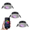 Set van 3 Napels smart inbouwspots - IP65 Waterdicht - 8 Watt 600 Lumen - Kantelbaar - Wifi + Bluetooth - RGBWW - Google Home