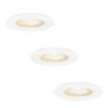 Set van 3 Nola LED inbouwspots - Lage inbouwdiepte (49mm) - 5 Watt 450 lumen - 2700K warm wit - Dimbaar - Rond - IP65 waterdicht voor binnen