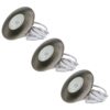 Set van 3 Pavo - Platte LED ipbouwspots met lage inbouwdiepte 12mm - 3 Watt 300 Lumen - 2700K Warm wit - Dimbaar - Rond - Meubelspot - IP44 waterdicht - RVS | HOFTRONIC