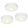 Set van 3 Pavo - Platte LED opbouwspots met lage opbouwhoogte 23mm - 3 Watt 300 Lumen - 2700K Warm wit - Dimbaar - Rond - IP44 waterdicht - Wit | HOFTRONIC