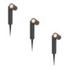 Set van 3 Pinero LED prikspots - GU10 4 Watt 345 lumen - Dimbaar - Kantelbaar - 2700K warm wit - IP65 Waterdicht - Zwart - Tuinspots | HOFTRONIC