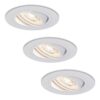 Set van 3 Pittsburg LED inbouwspots - 6W 570lm - GU10 LED Module - Extra plat - 4000K neutraal wit - Dimbaar - Kantelbaar - Binnen - Wit | HOFTRONIC