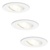 Set van 3 Pittsburg LED inbouwspots - GU10 4 Watt 345 Lumen - 4000K Neutraal wit - Dimbaar - Rond - Kantelbaar - IP20 Voor binnen - Wit | HOFTRONIC