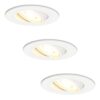 Set van 3 Pittsburg LED inbouwspots - GU10 4 Watt 345 lumen - 2700K Warm wit - Dimbaar - Rond - Kantelbaar - IP20 Voor binnen - Wit | HOFTRONIC
