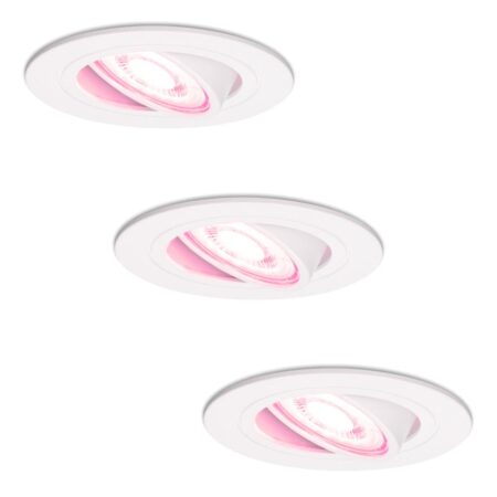 Set van 3 Pittsburg Smart inbouwspots - 4.8 Watt 345 Lumen - Wifi + Bluetooth - RGBWW - GU10 - Google Home