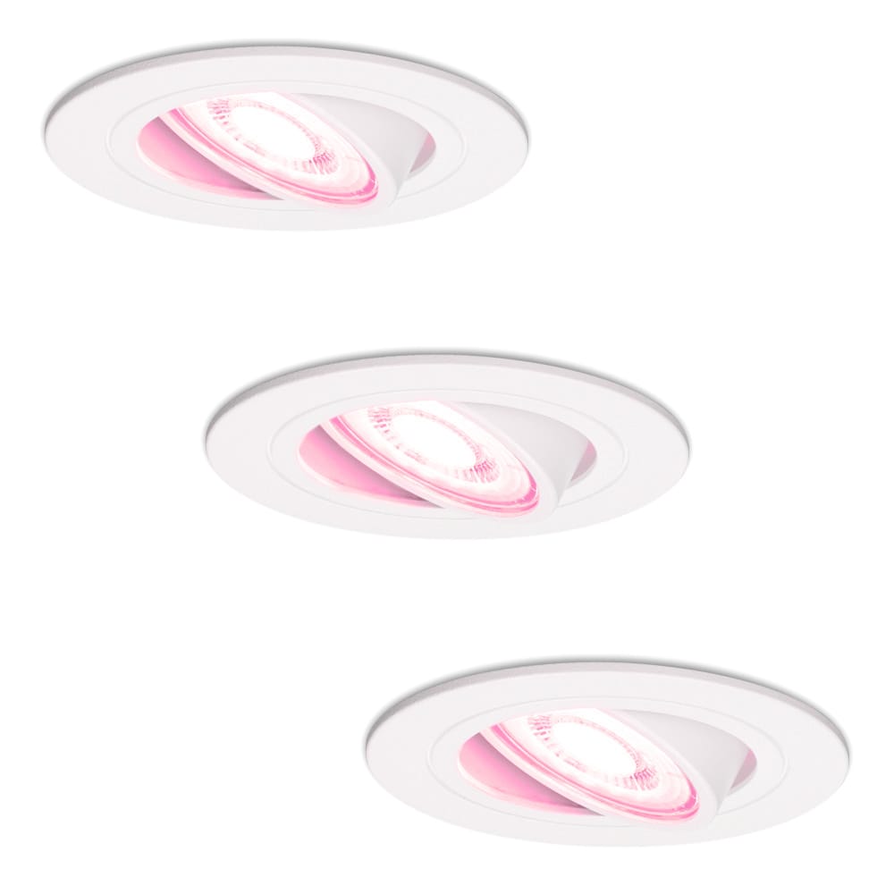 Set van 3 Pittsburg Smart inbouwspots - 4.8 Watt 345 Lumen - Wifi + Bluetooth - RGBWW - GU10 - Google Home
