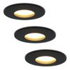 Set van 3 Porto - LED Inbouwspots - 4 Watt 345 lumen - 2700K Warm wit - GU10 - Dimbaar - Rond - IP44 voor badkamer