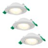 Set van 3 Prado dimbare LED-inbouwspots - 6 watt 570 lumen - CCT instelbare lichtkleur 2700K/4000K/6000K - Lage inbouwdiepte 25 mm - Rond - IP20 voor gebruik binnenshuis - Wit | HOFTRONIC