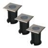 Set van 3 Ramsay LED Grondspots - Vierkant - RVS - GU10 fitting - Excl. lichtbron - IP67 waterdicht - Tuinspot - Oprit | HOFTRONIC