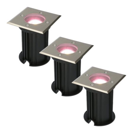 Set van 3 Ramsay Smart Grondspots buiten - Vierkant - 5